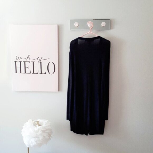 EUC Max Studio black  &  grey longline cardigan sweater, L - Picture 4 of 8